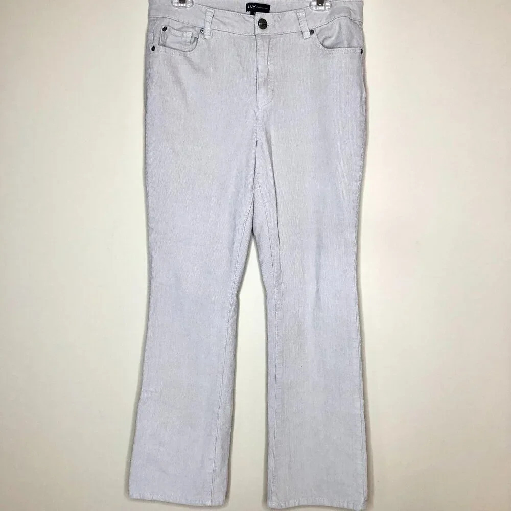 Jones of New York Corduroy Straight Leg 5 Pocket Cream Color Jeans, Size 12
